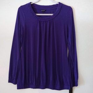Daisy Fuentes Purple Top Long Sleeve Size Medium